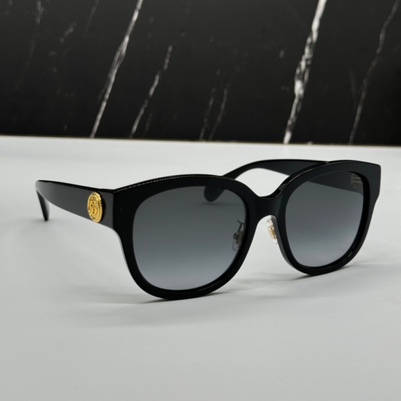 NEW GG1409SK 001 GUCCI BLACK GREY ROUND WOMEN GUCCI SUNGLASSES - Picture 5 of 14